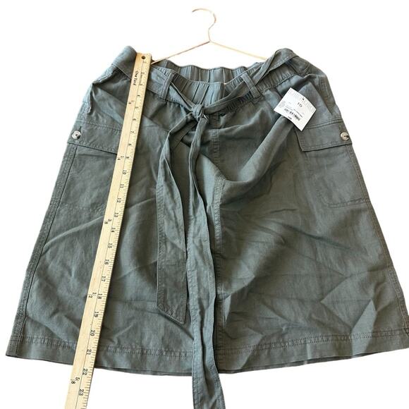 Liz Claiborne linen blend skirt with belt Olive size 10 new with tag - Picture 3 of 5